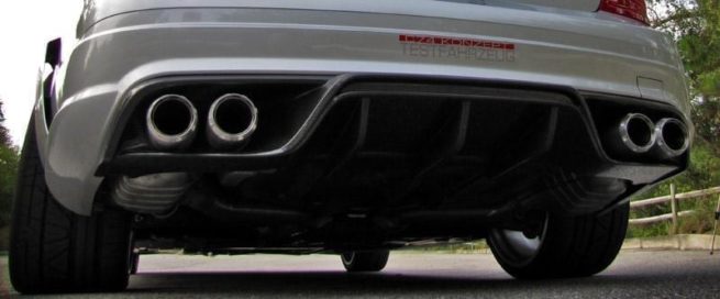 Mercedes C63 AMG (2008-2011) - RENNtech Carbon Fibre Diffuser with Integrated Exhaust Tips