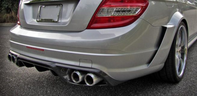 Mercedes C63 AMG (2008-2011) - RENNtech Carbon Fibre Diffuser with Integrated Exhaust Tips